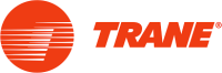 Trane logo featuring a red globe with white stripes and the word Trane in bold red text.