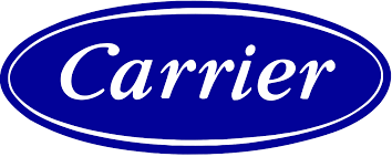 Carrier logo in blue oval with white text.